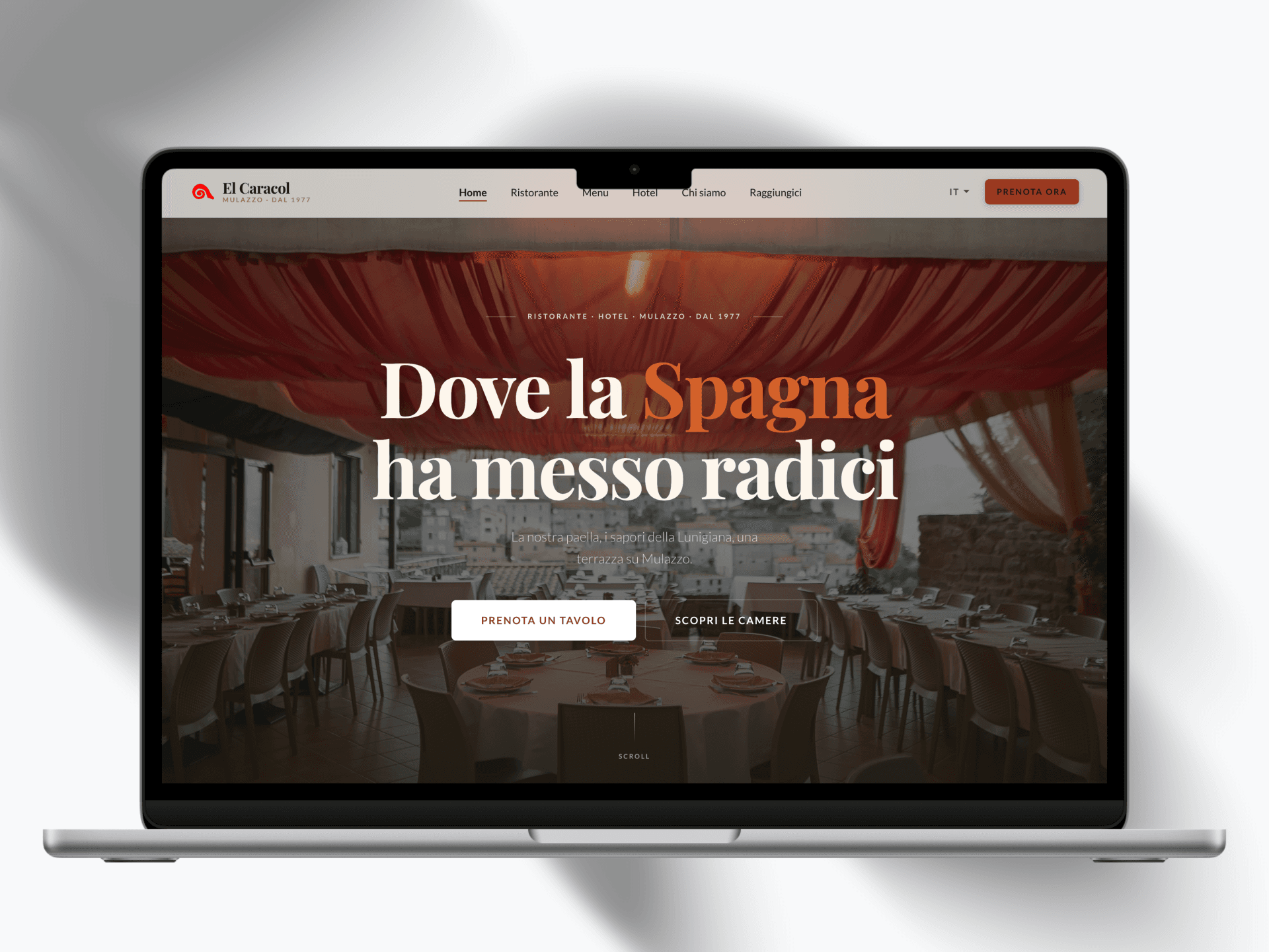 El Caracol Website v3 — homepage mockup